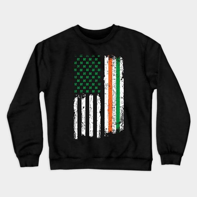 Irish American Shamrock Flag -Us Paddy - St Patricks Day Crewneck Sweatshirt by SperkerFulis